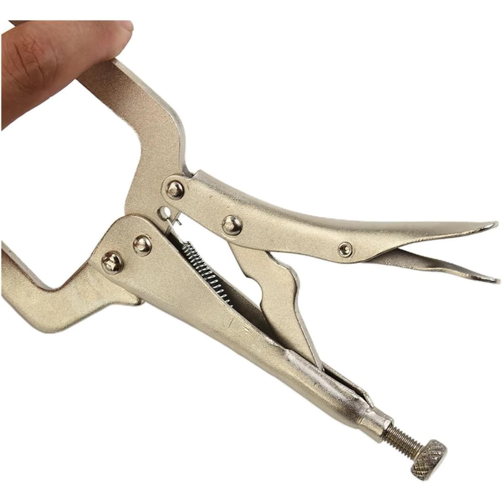 Pinza de presión Tipo C de Acero de 9 Pulgadas con mordaza pivotante; Herramienta de Alta Resistencia y precisión para Soldadura, carpintería y metalurgia
