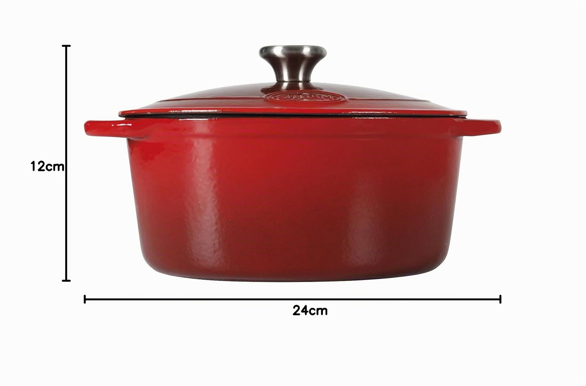 Sitram Sitraslow Cocotte Redonda, Hierro Fundido, Rojo, diametro 24 cm