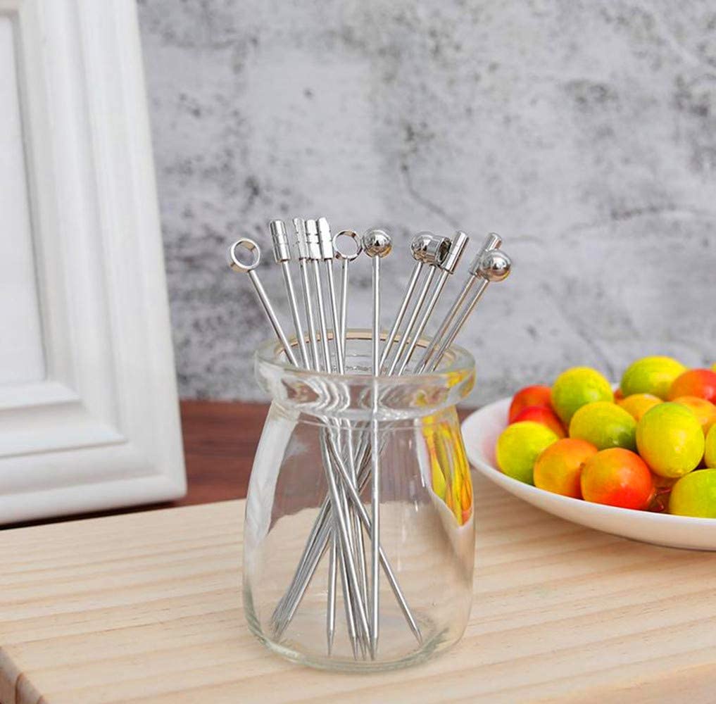24 Pics à Cocktail En Acier Inoxydable Réutilisables - 4 Formes Pour Apéritifs Et Fêtes