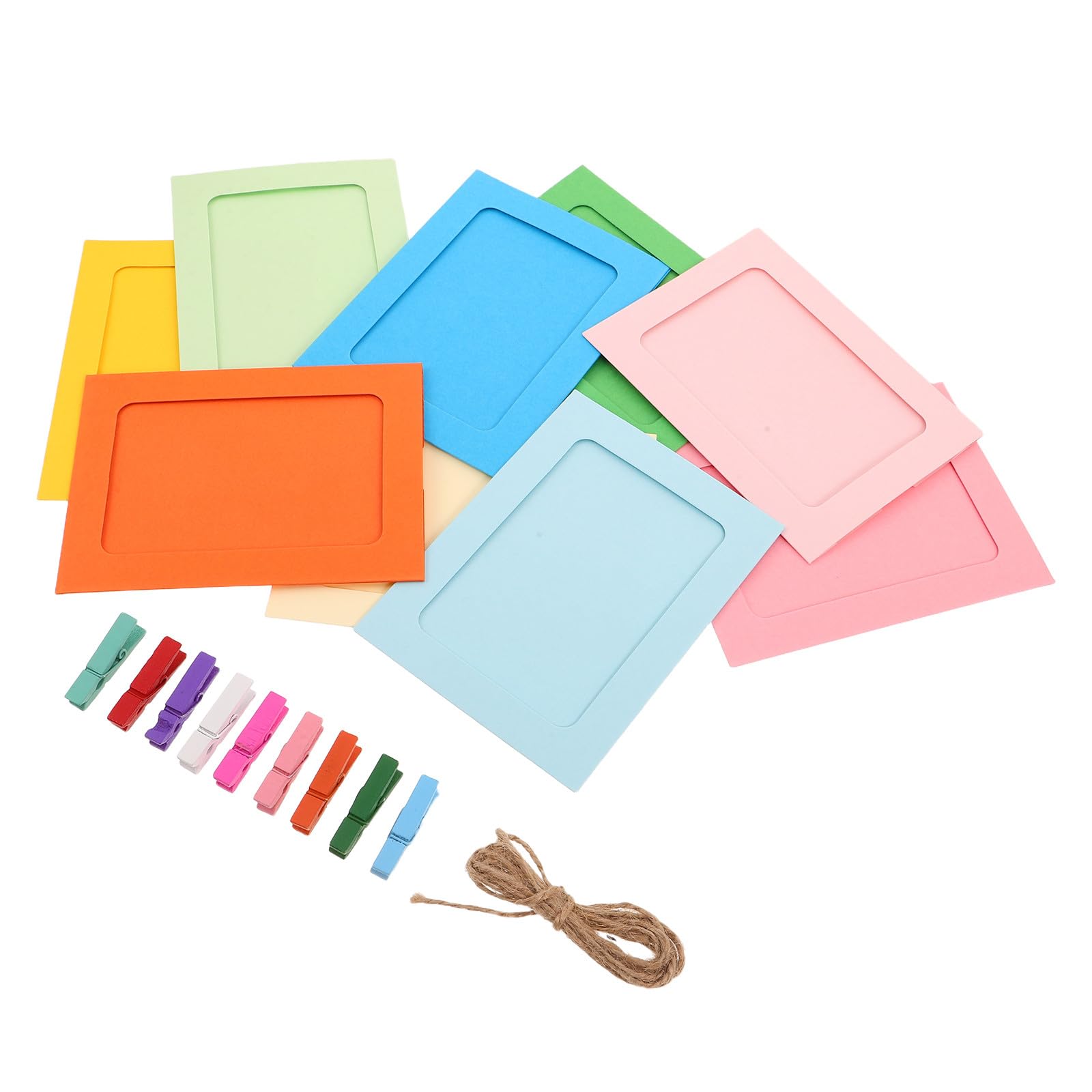 Marcos de fotos de papel kraft de 3.5x5 pulgadas con pinzas y cuerda