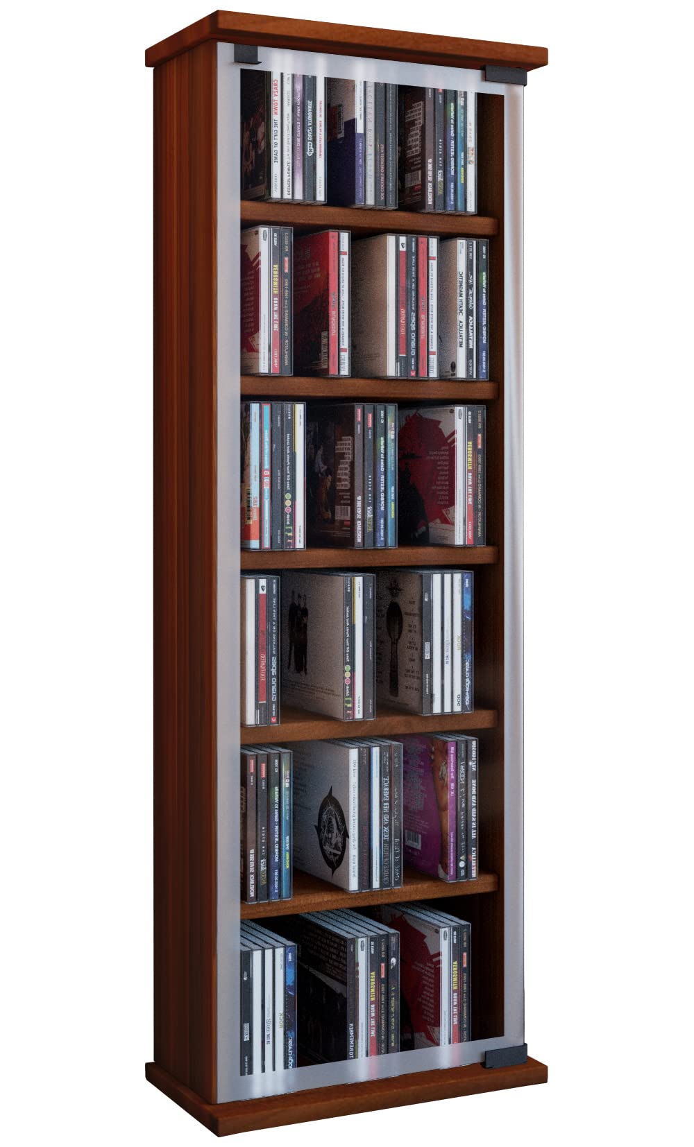 VCM Regal DVD CD Rack Medienregal Medienschrank Aufbewahrung Holzregal Stand Möbel Schrank Möbel Kern-Nussbaum Classic
