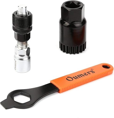 Oumers Bike Crank Extractor and Bottom Bracket Remover with 16mm Spanner Wrench, Bicycle Removal Tool Puller Tool-Bike Crank Arm Remover Spanner