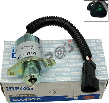 INPOST 12V Fuel Shutoff Solenoid 172-7209 2848A278 Compatible with Caterpillar CAT 232 262 252 242 906 257 277 267 287 247 Perkins