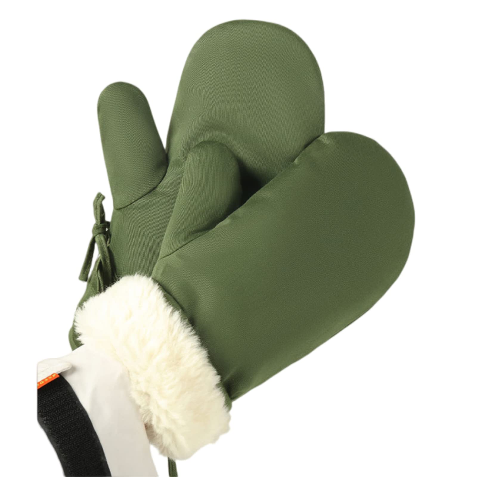 svlftecon Men's Winter Gloves with String Fleece Lined Mittens Cold Weather Accessories (2-Finger)