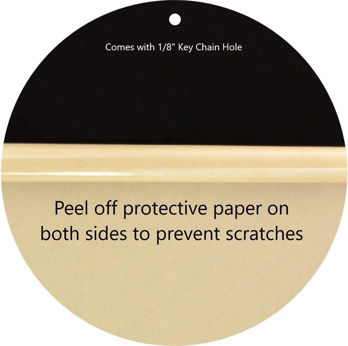 100 Laser Cut Color Acrylic Blank Round Discs with Hole: Smooth Edge Plexiglass Circles 1/8 inch (3 mm) DIY Crafts Keychains Pendants Jewelry Gift Tags (Black, 4")