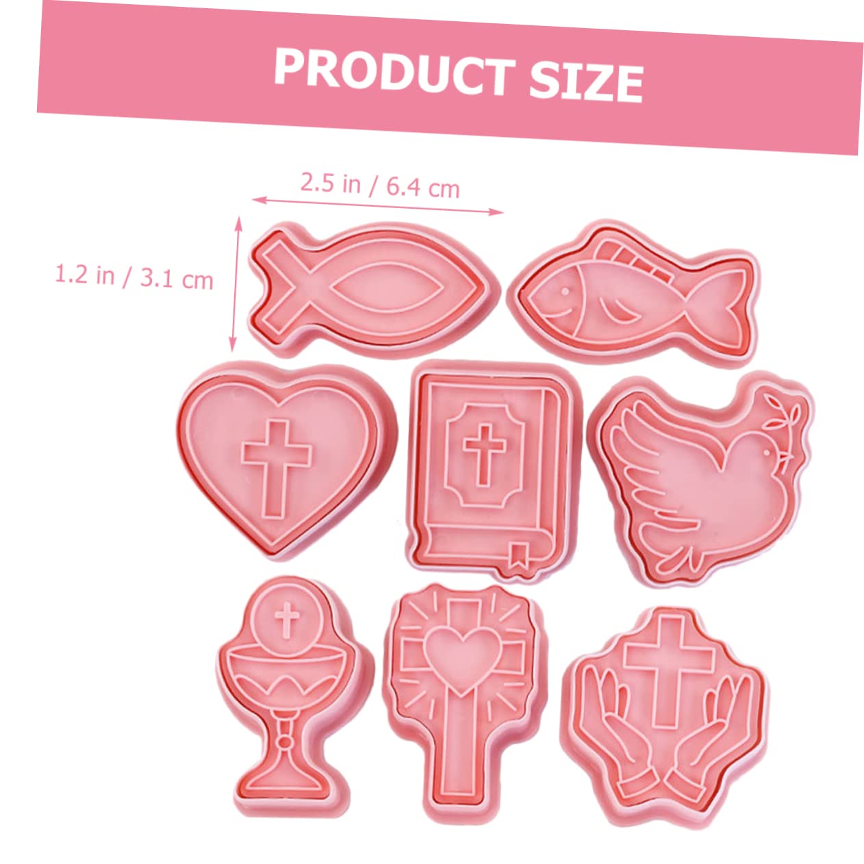 8er Set Weihnachtsplätzchen Ausstecher Mit Stempel – 3D Kreuzform Keksausstecher Für Religiöse Motive – Lustige Keksstempel Für DIY Backen Und Festliche Leckereien