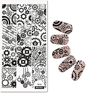 Mezerdoo 1Pcs Wrench Chain Gear Wheel Nail Art Stamping Template Image Plate