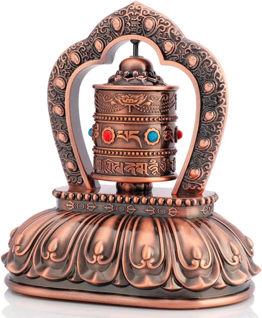 GZKDKZB Tibetanskt bönehjul,bönehjul,tyst tibetanskt buddhistiskt bönehjul, bordssnurrande bönehjul Soldrivet buddhistiskt bönehjul, för yoga/meditation