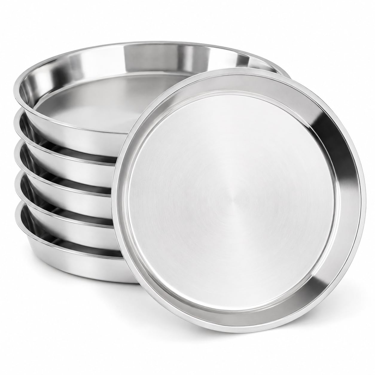 YQGQSUAK 6 Pack 8.5 Inch Stainless Steel Pizza Pan, Round Trays