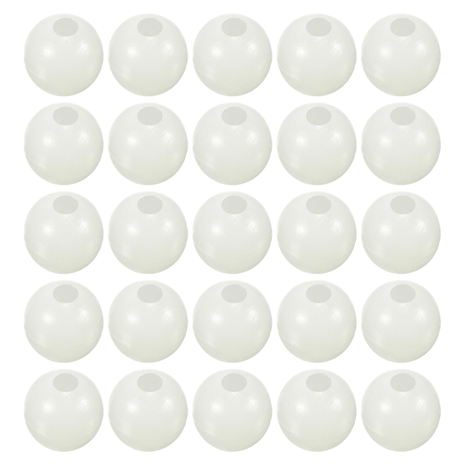 M METERXITY 200 Pcs Glow Fishing Beads - Plastic Luminous Round Soft Bait Egg Lure Rigs Apply to Outdoor Tackle Tool (5mm, White)