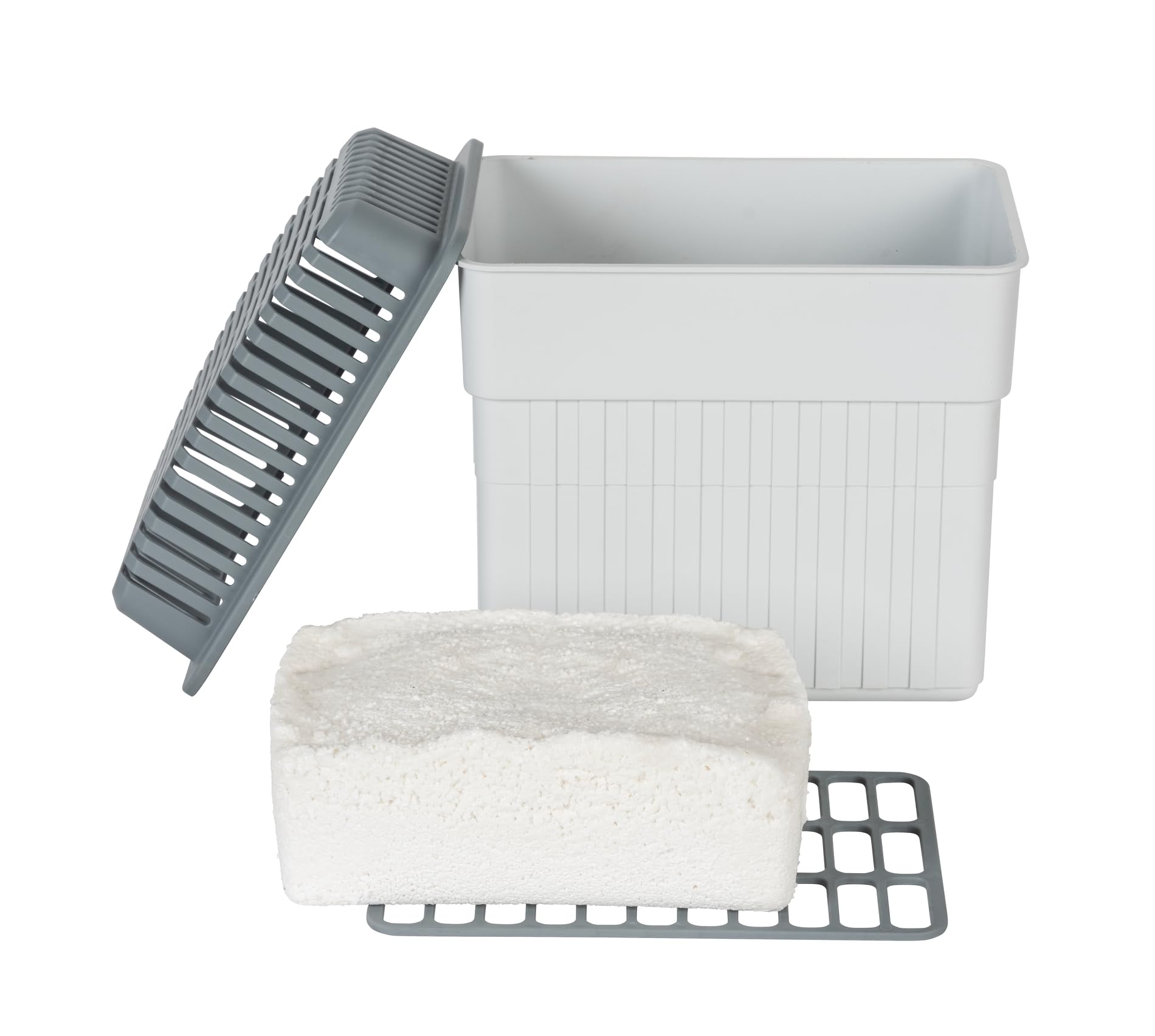 WENKO Środek do usuwania wilgoci z blokiem granulatu 2 kg, osuszacz do pomieszczeń, pomieści do 2,8 l wilgoci, testowany laboratoryjnie, nadaje się do ponownego napełniania, redukuje pleśń i zapachy,