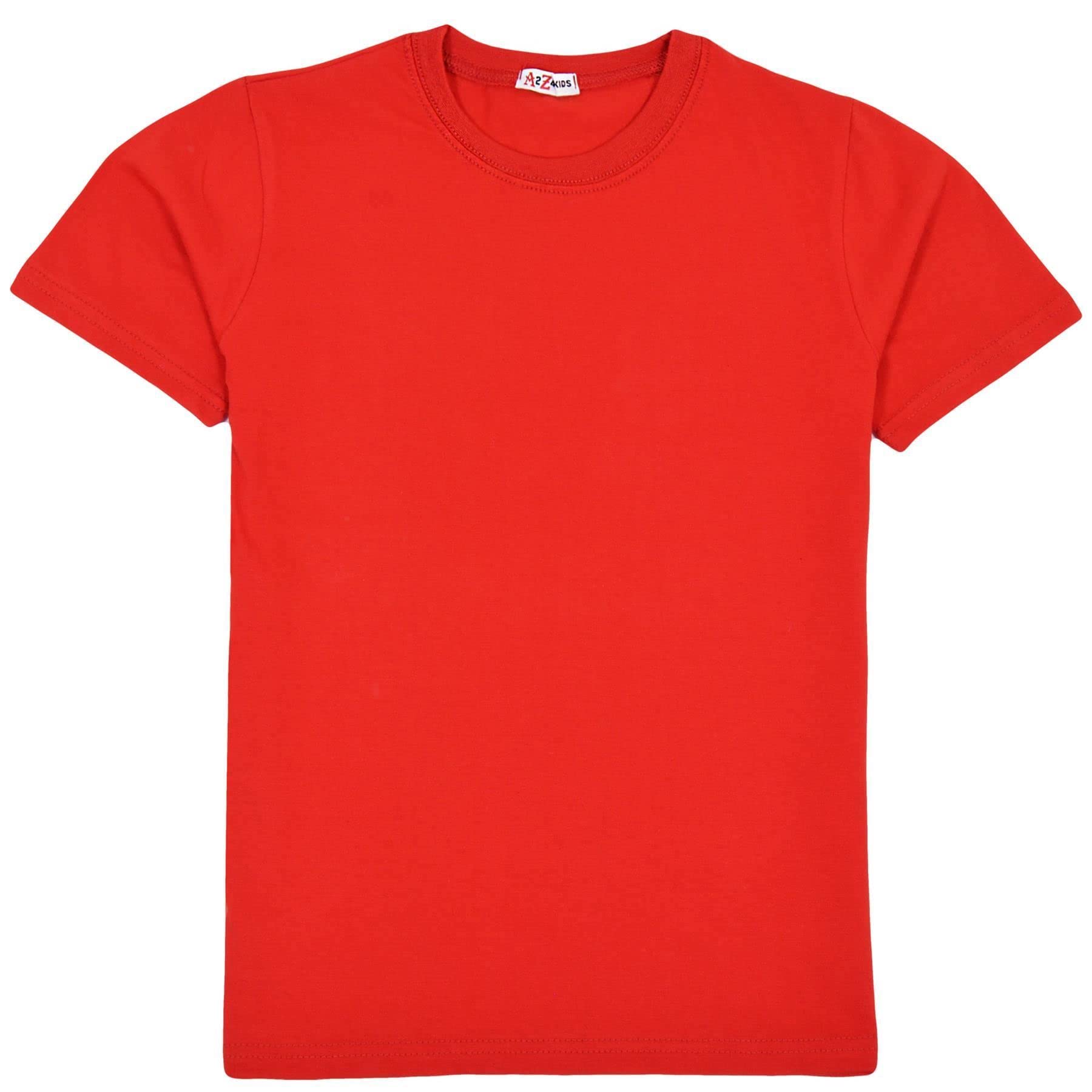 A2z 4 Kids Boys Red Cotton T-Shirt Plain - Pl T Shirt 7-8