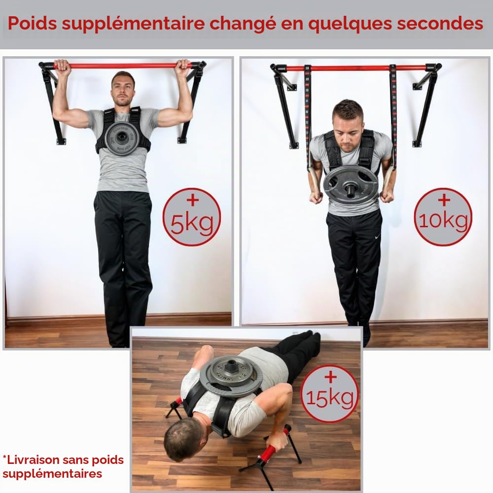 Gilet de poids pour disques de 50 mm – Réglable pour Calisthénique, Entraînement de force, CrossFit et Gym – Haute qualité pour homme et femme