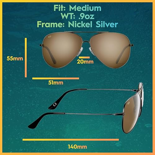 Miniatura 5 de Flying Fisherman Gafas de sol polarizadas de aviador con lentes AcuTint, protección UV, perfectas para pesca y deportes al aire libre
