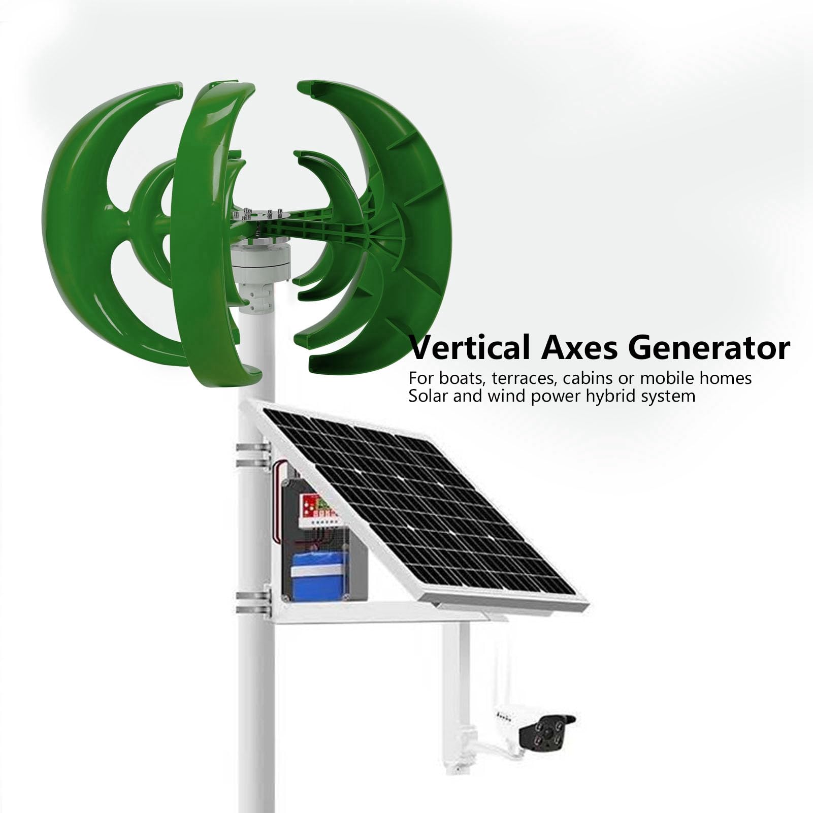Generador de Rotor Externo de 5 Palas, Turbina Eólica de 1200W, Piezas de Montaje Duraderas para Barcos y Cabinas (12V)