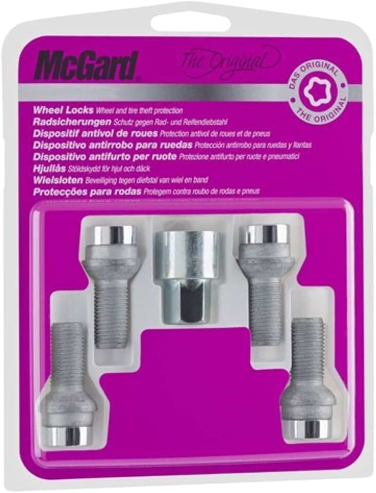 Parafuso Antifurto Mcgard original Kit de Roda c/porca chave segredo importado contra roubo e remoção resistente cromado homologado montadoras (28018)