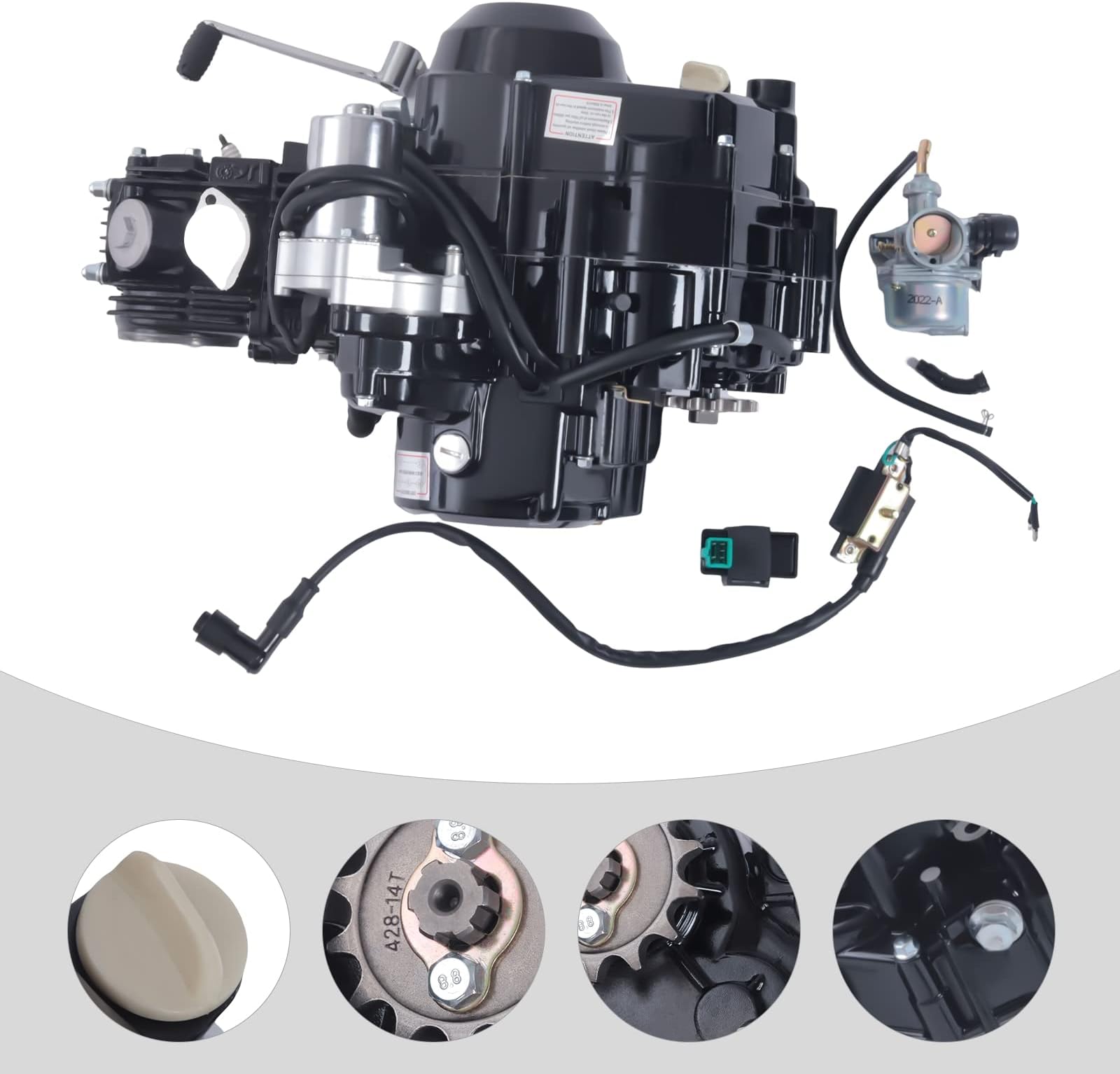 110cc Engine 4-Stroke Motor Single Cylinder Pit Bike Engine ATV Manual Clutch Single Cylinder CDI Air Cooled for CRF50 CRF70 XR50 XR70 Z50 Z50R