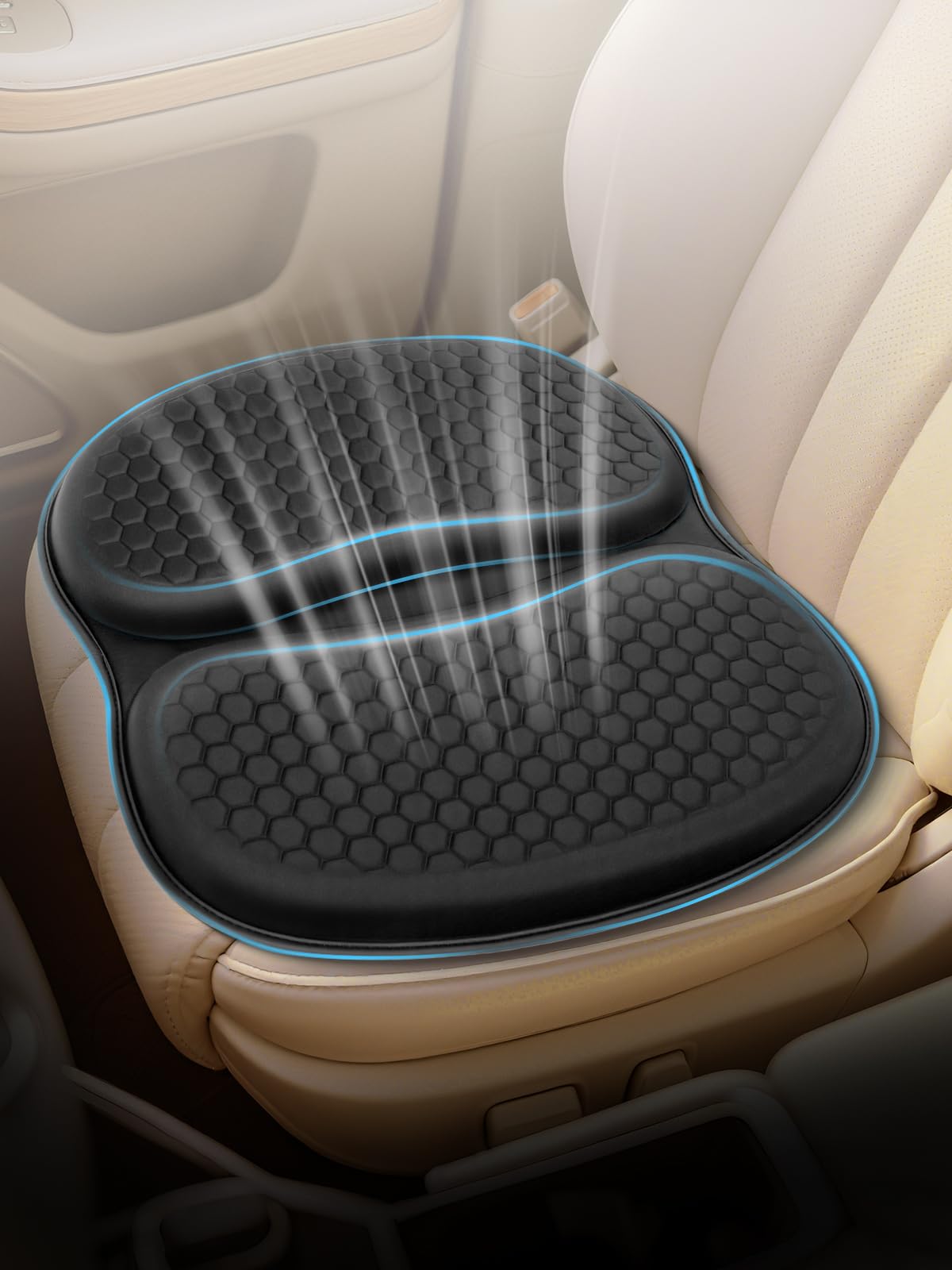 Coussins de Chaise,Coussin de Gel voiture nid d’abeille doux respirant coussin chaise bureau soulager la pression des hanches adapté à toutes les saisons pour voiture bureau maison fauteuil roulant