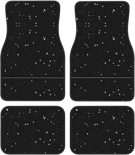 Starry Divination Constellation Print Universal Car Front Rear Floor Foot Mats Anti-Slip Car Mat Full Set of 4 Pieces Carpet Fit for SUV,Vans,Sedans, Trucks