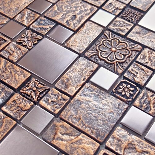 Bronze Copper Metal Resin Mosaic
