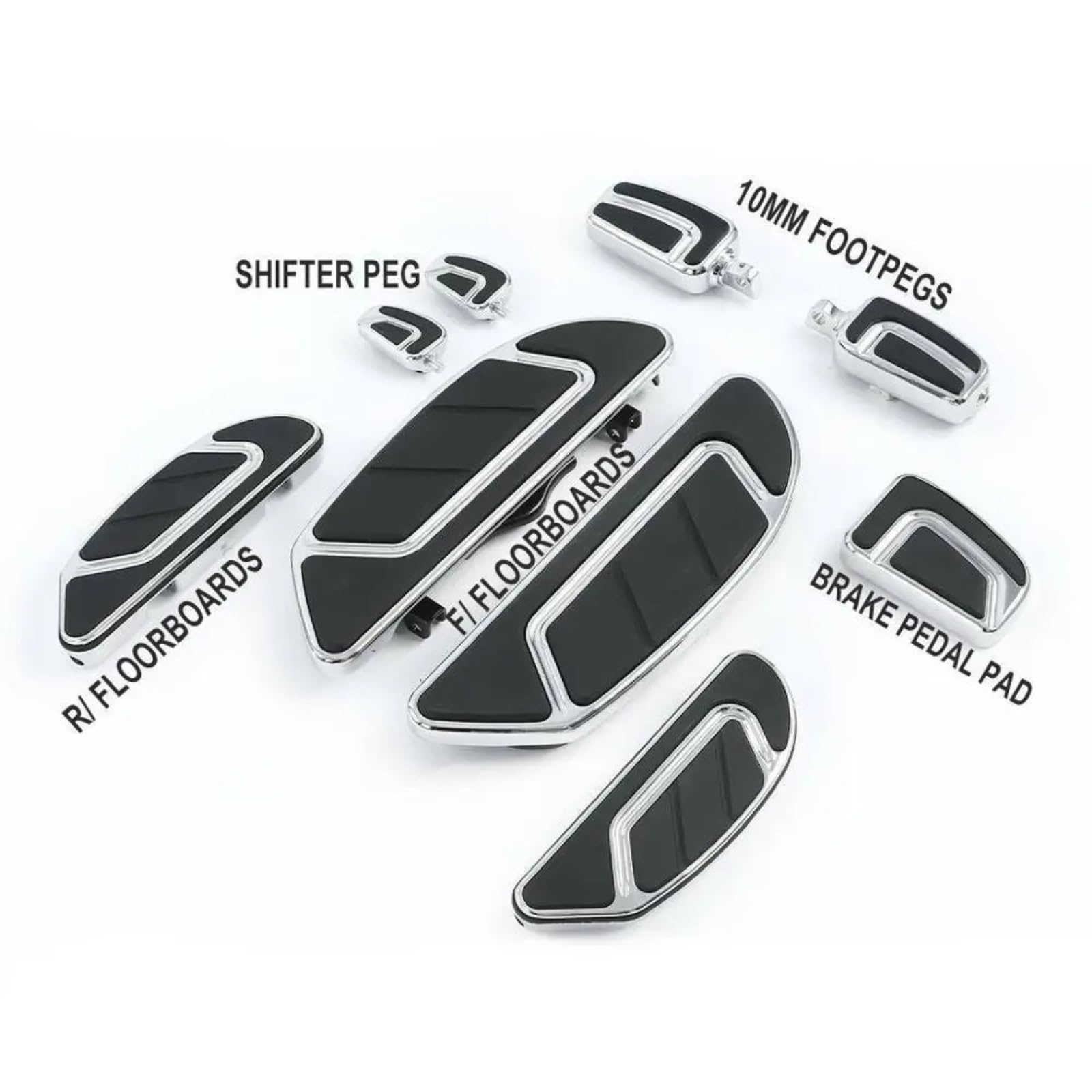 Motorcycle Floorboard Foot Board Footrest Shifter Brake Pedal For Harley Touring Road King Electra Glide Street Glide(Footpeg B Set)