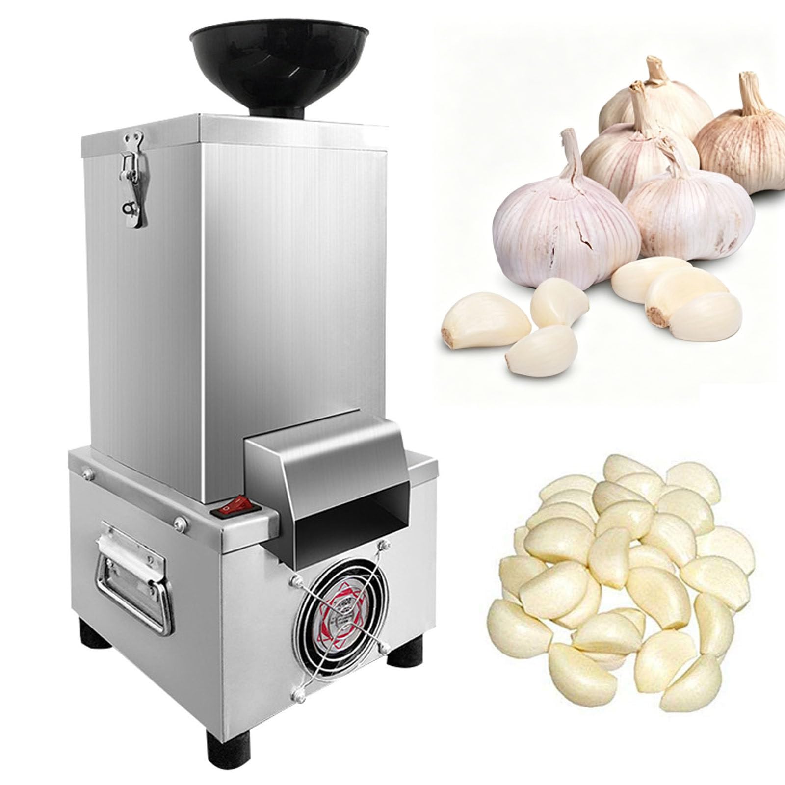 Wasd3Pods 200w Electric Garlic Peeling Machine, 25kg/H Commercial Whole Garlic Peeler, Garlic Peeler Separator,Efficiency 95%,For Home Kitchen Use