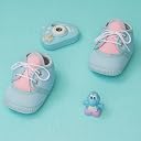 Neska Moda 6 To 12 Months Baby Boys & Baby Girls Cute Soft Cotton Pre-Walker Lace Booties (Light Blue,Pink)-BT4712 gallery image