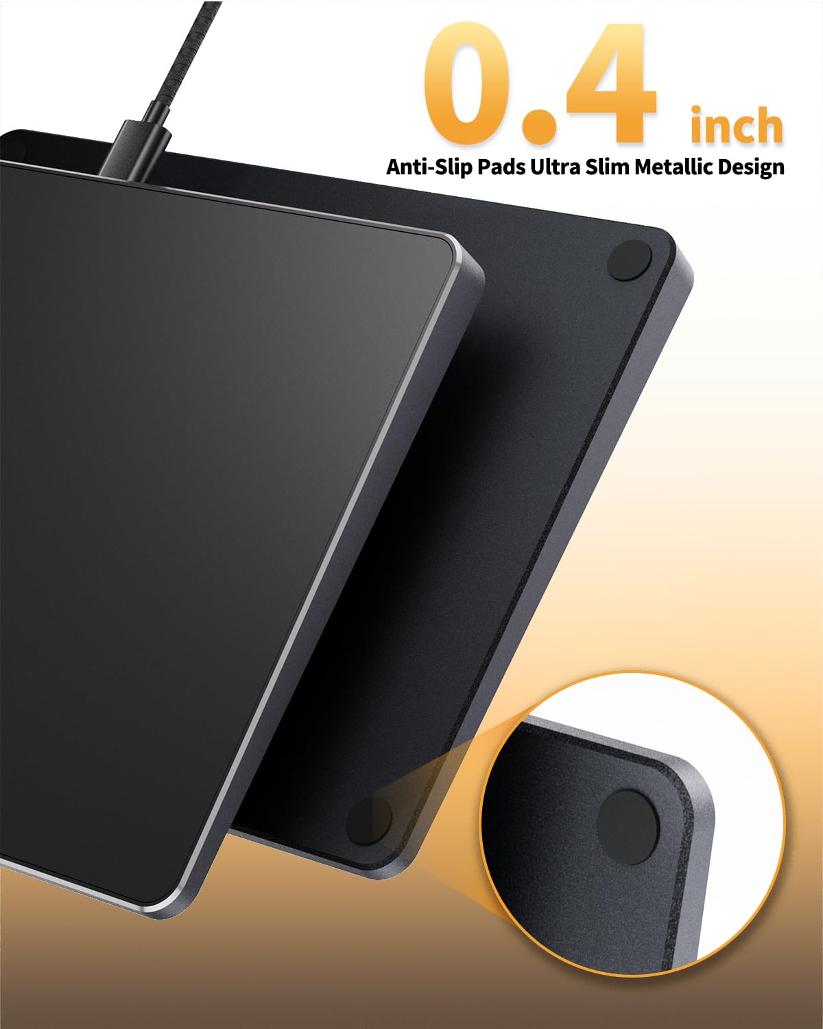 ProtoArc T1 Touchpad para Windows 11/10, USB Slim Externo Trackpad con Cable, Alta Precisión Portátil con Navegación Multitáctil para Tablet y Ordenador de Escritorio - Negro