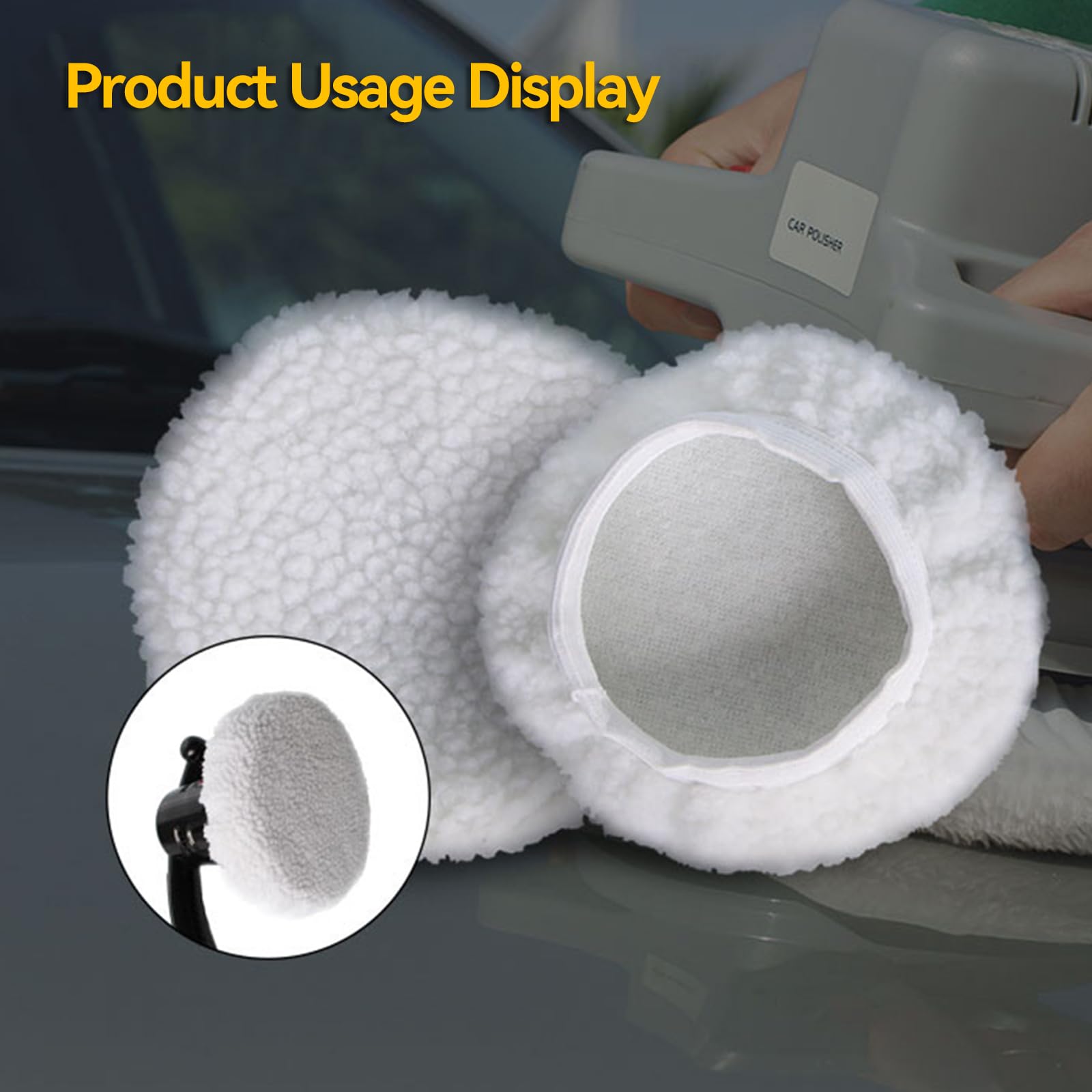 Zephyra Set 4 Cuffie Lucidanti in Lana 220–250 mm – Tamponi per Lucidatrice Einhell CE-CB 18/254 Li, CC-PO 90 – Compatibile Lucidatrice Auto a Batteria e Flex