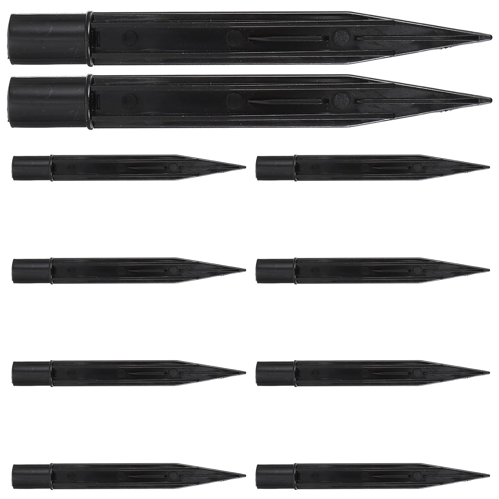 BCOATH 10pcs Black Plastic Windsock Pole with Ground Spike, Easy to Install Garden Ground Stake for Solar Light Stakes Replacement with Inclined Angle Design, for Outdoor Patio Lawn