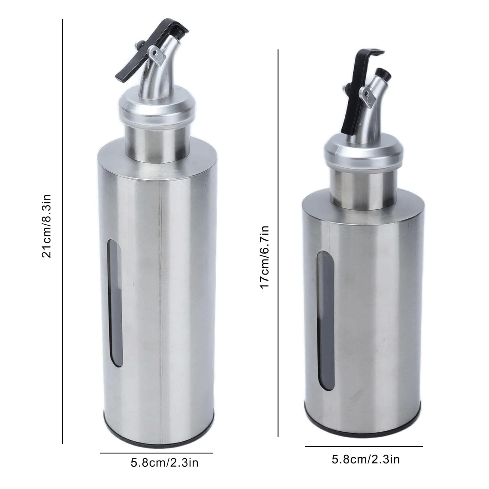 KRILLIQ Lata de Aceite Lata de Aceite de Acero Inoxidable 304, Botella de condimento para Salsa de Soja y vinagre, dispensador de Aceite pequeño, Juego para cocinar para condimento