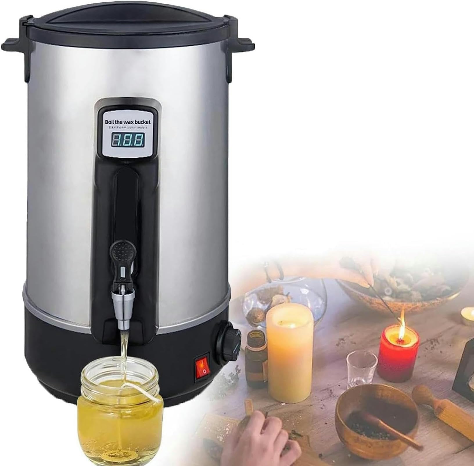 Topiarka Do Wosku Do Wyrobu Świec, Elektryczna Topiarnia Do Wosku Do Świec O Pojemności 8 L/10,8 L/12 L/16 L/20 L/30 L/35 L Z Regulacją Temperatury I Dziobkiem, Idealna Do Użytku K，30l-
