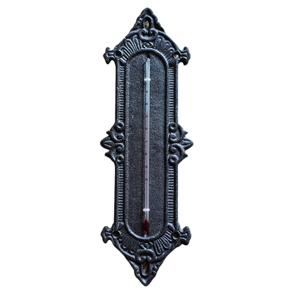 Thermomètre de Serrage en Fer Forgé Mural Noir pour Intérieur