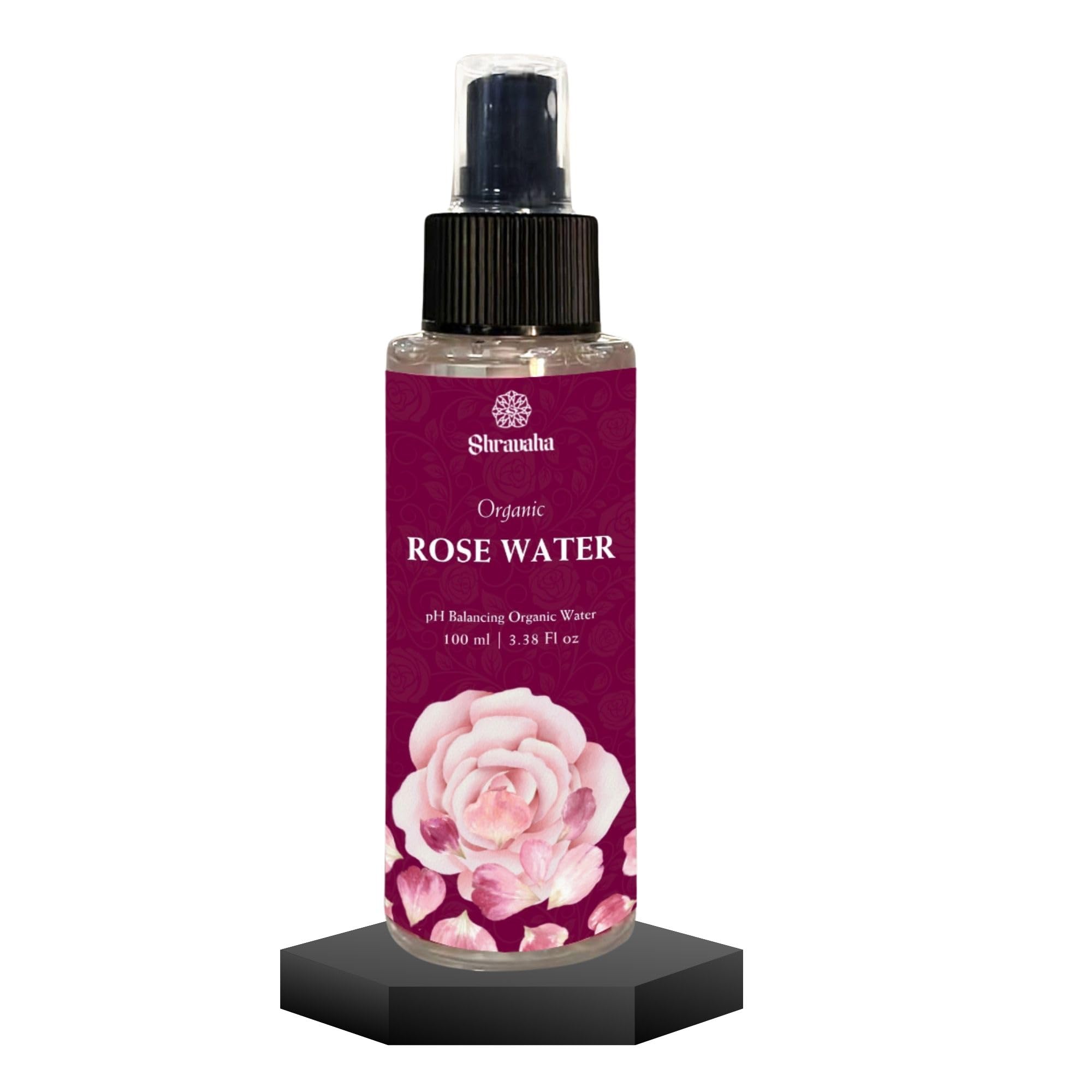 Shravaha Ayurveda 100% Organic Rose Water | Natural Toner, Astringent & Face Mist for All Skin Types | 100ml Face Spray for Hydration & Refreshment