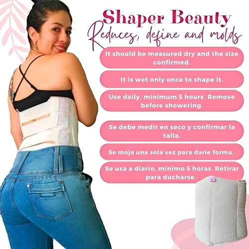 Miniatura 7 de Faja de yeso Beauty colombiana, reduce, moldea y define abdomen y cintura. (XL) Blanco, Blanco