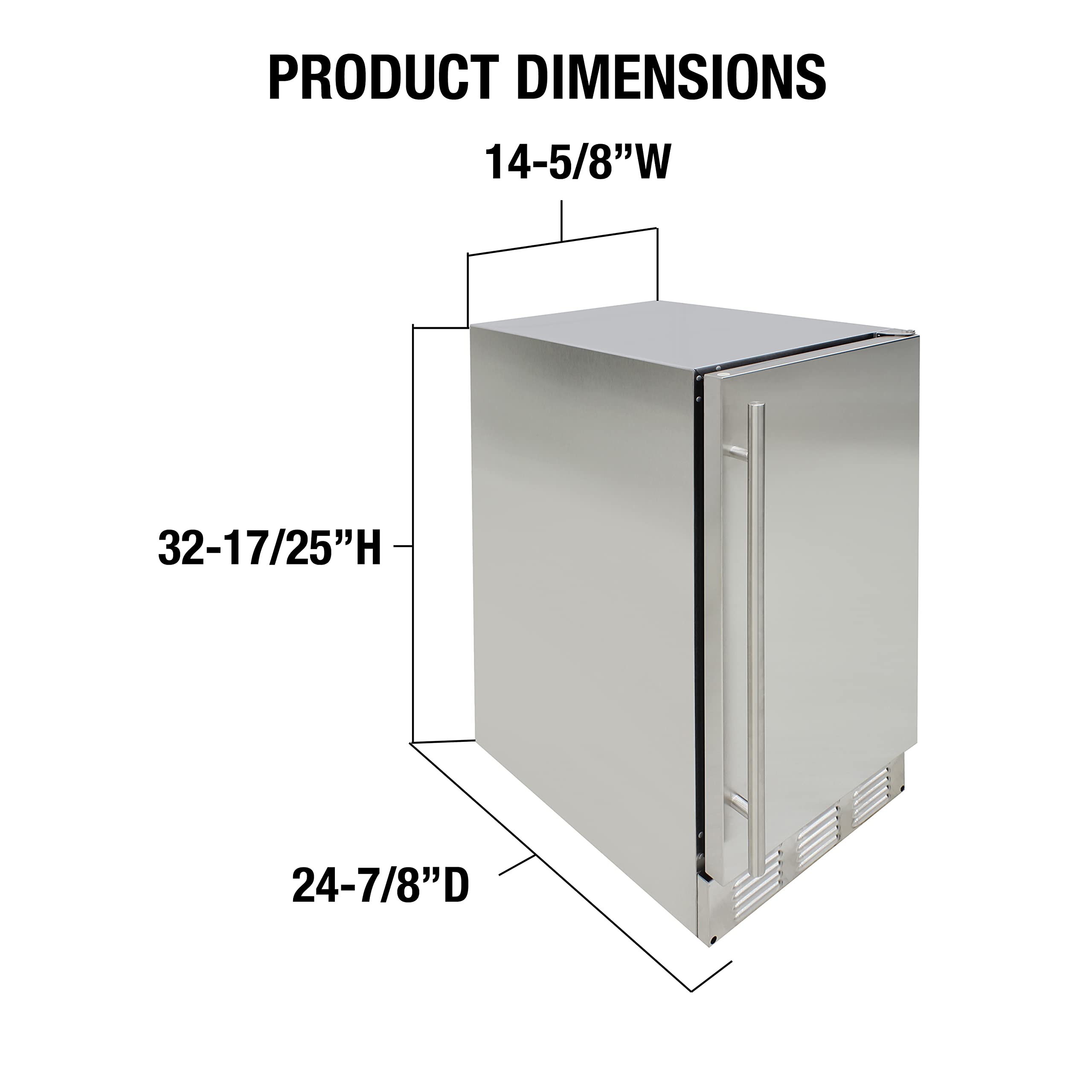 Brama Ice Maker Machine 50/Lbs. Ice Daily Undercounter Built-In Or Freestanding Stainless Steel Construction With Reversible Door And Auto Shut Off For Indoor Or Outdoor Use, Metallic on Fridge.com - View 6