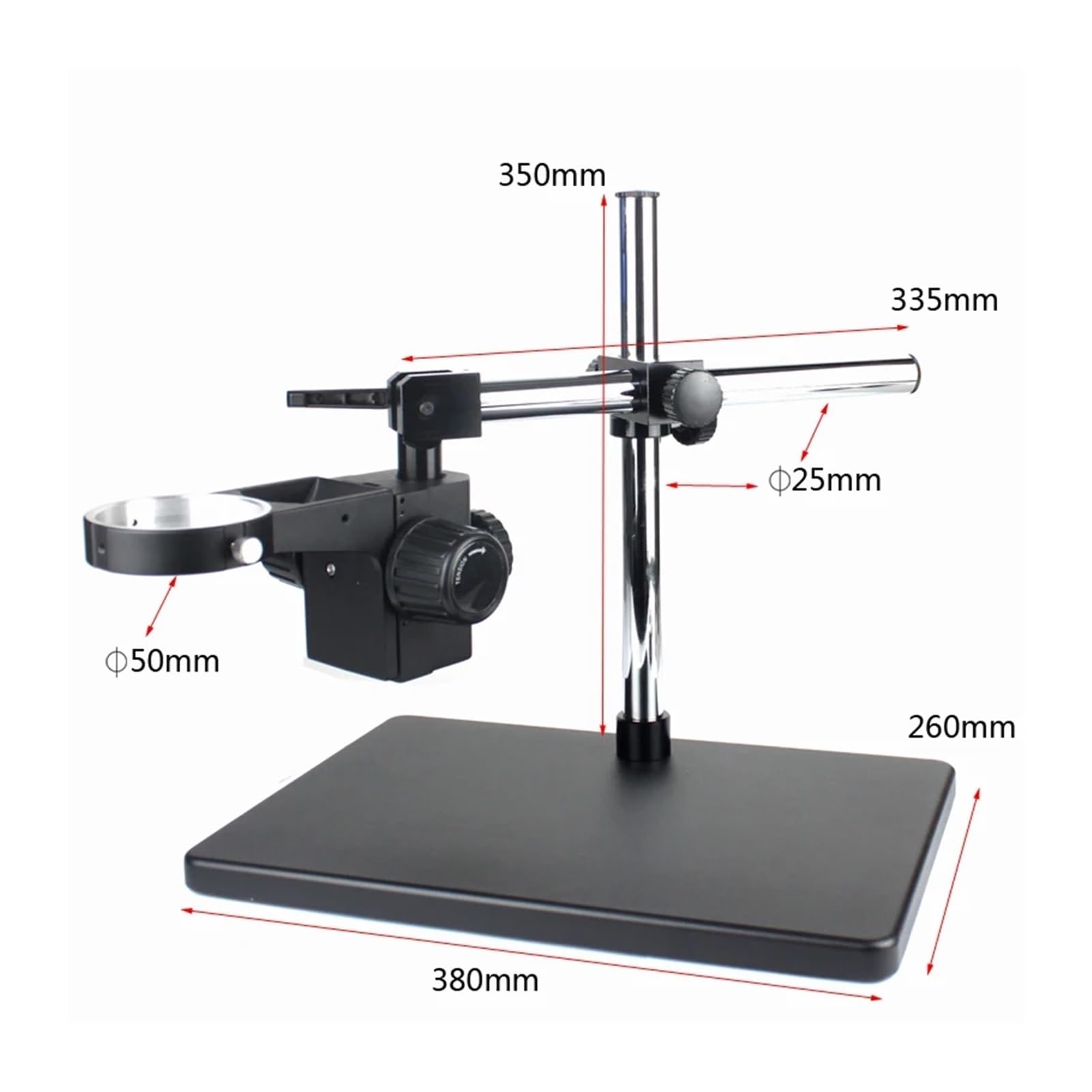 Supporto for Tavolo da Lavoro con Braccio Regolabile for microscopio Video Industriale + Supporto ad Anello da 50 mm + Braccio Metallico Regolabile multiasse(B)