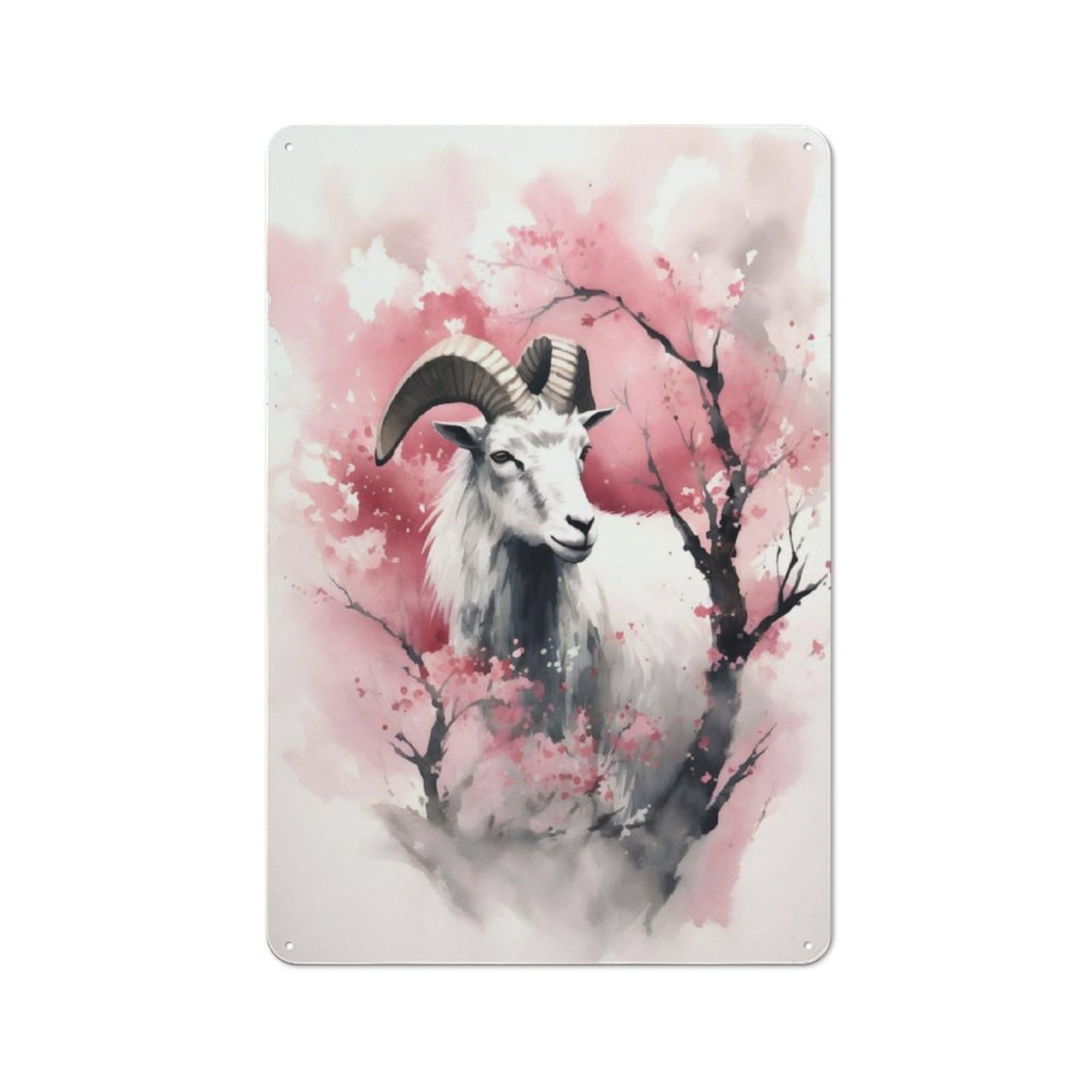 Junmoney Goat Industrial Tin Wall Sign 30X20cm Featuring Urban Room Decor For Workspace, Cafe, Hallway Or Garage