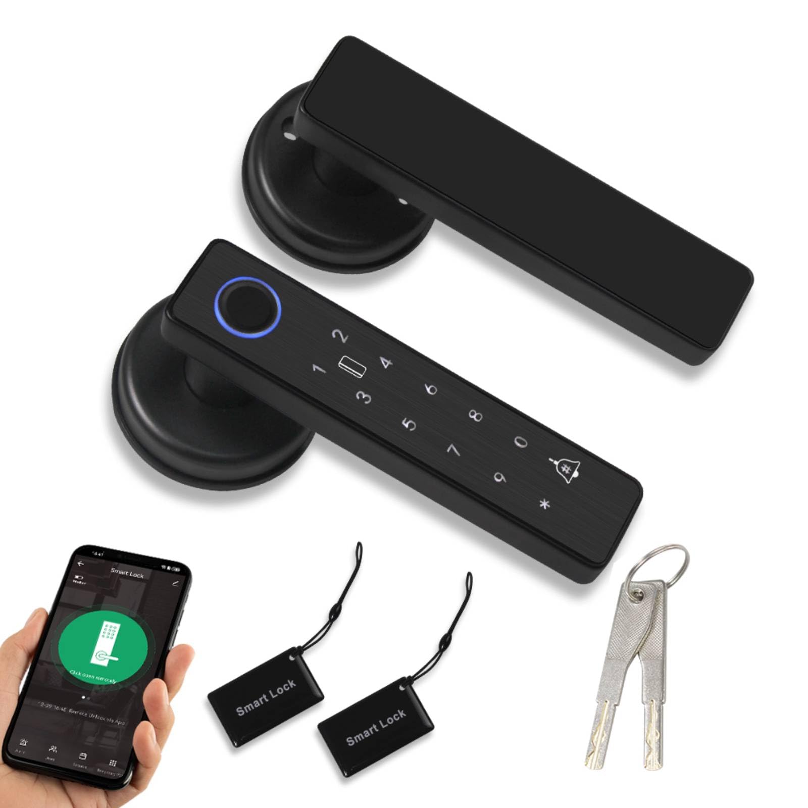 ReaIOKbii 5-in-1 Smart Fingerprint Door Lock, Keyless Entry & Auto Lock