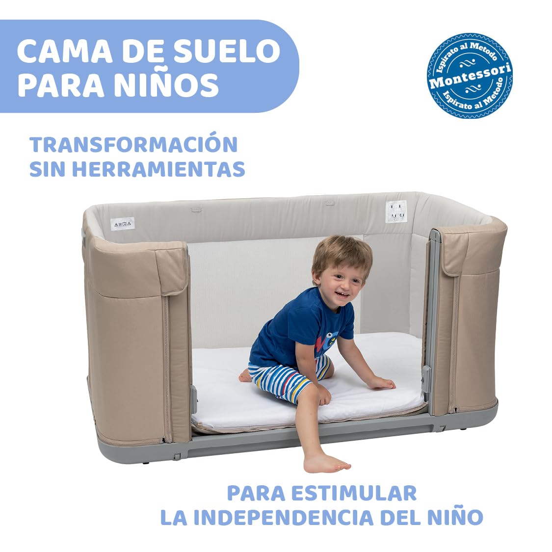 Chicco Next2Me Forever, Cuna Colecho Bebé 3in1, Se Convierte en Cuna Montessori, hasta 4 Años (22 Kg), Altura Ajustable, Buena Circulación del Aire, 4 Ruedas, Colchón Incluido