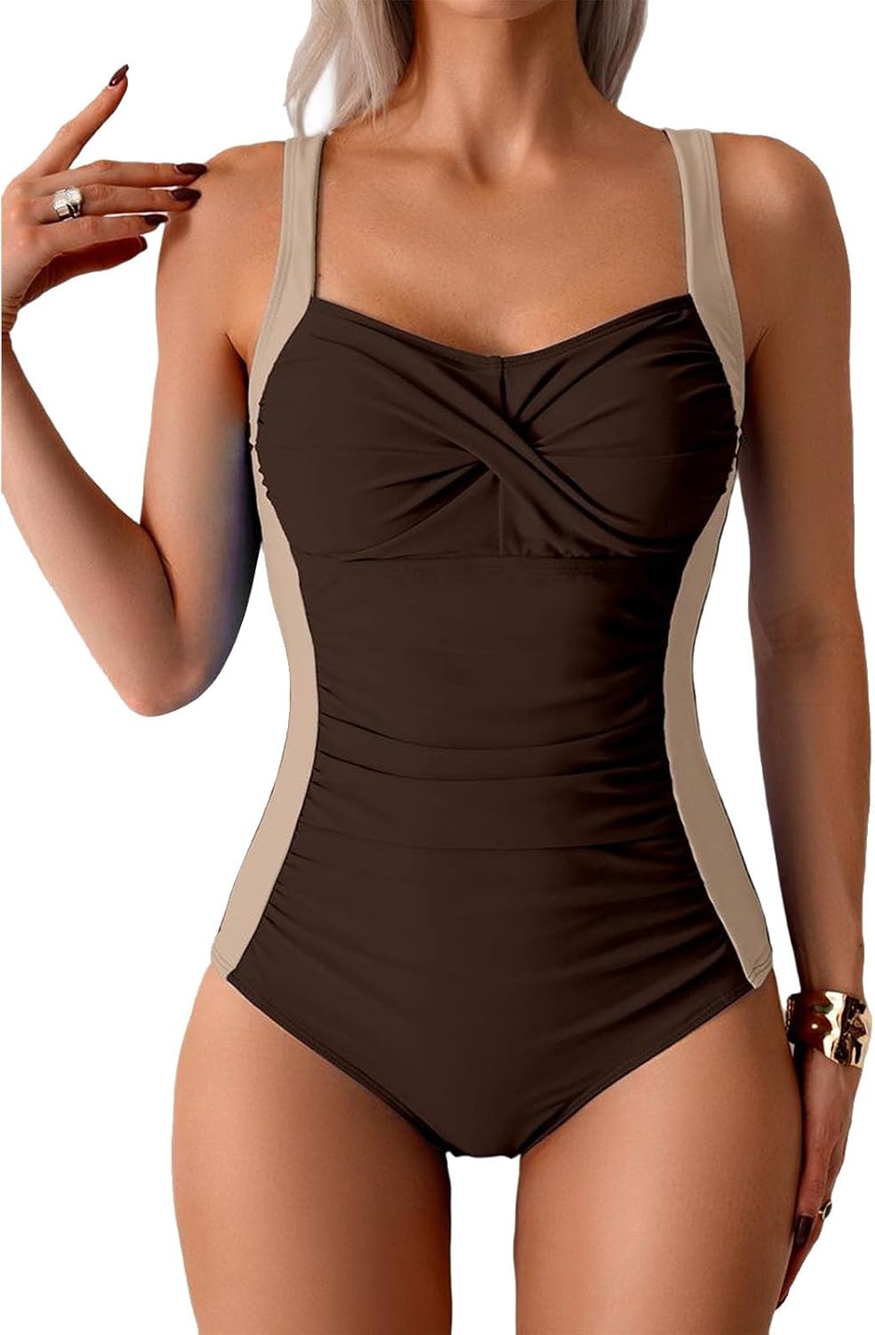 Tummy Control One Piece Bathing Suit for Women Twist Front Slimming Swimsuit Push Up Slimming Ladies Swimwear 2026