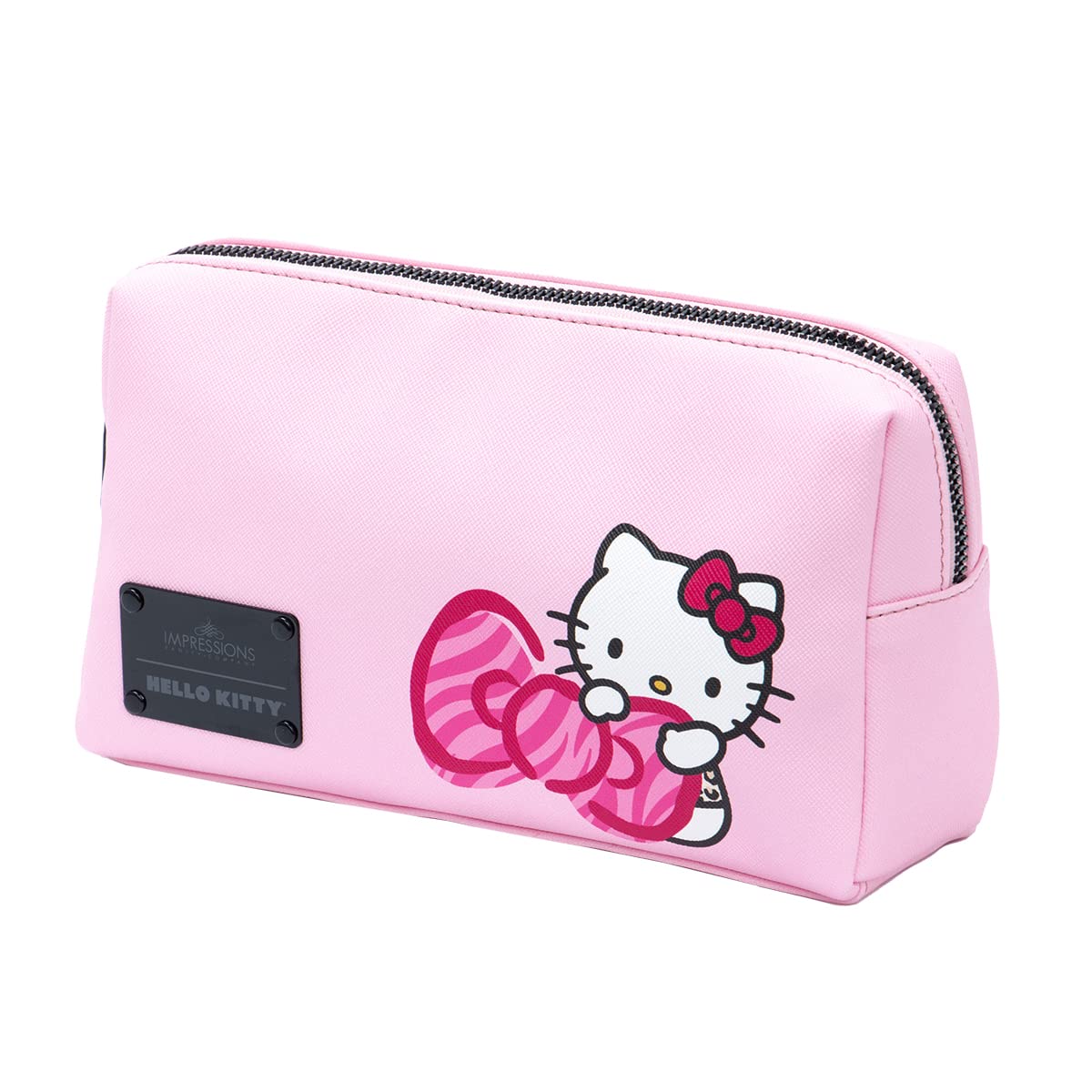 IMPRESSIONS VANITY · COMPANYImpressions Vanity Hello Kitty Cosmetic Pouch with Waterproof Faux Leather, Printed Zippered Bag For Travel Size Toiletries, Makeup Bag Organizer With Inside Pocket And Extra Slip Pocket, Pink Animal,