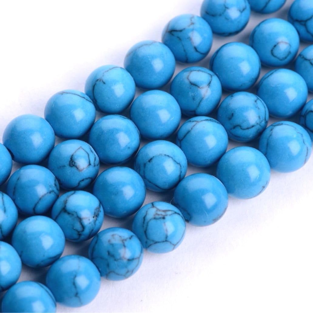 90pcs Adabele Natural Turquoise Blue Howlite Gemstone 8mm Round Beads
