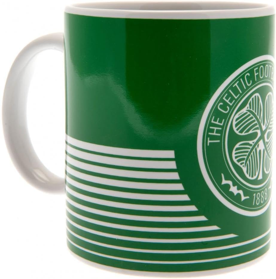 Official Glasgow Celtic FC Green with White Hoops Ceramic Mug