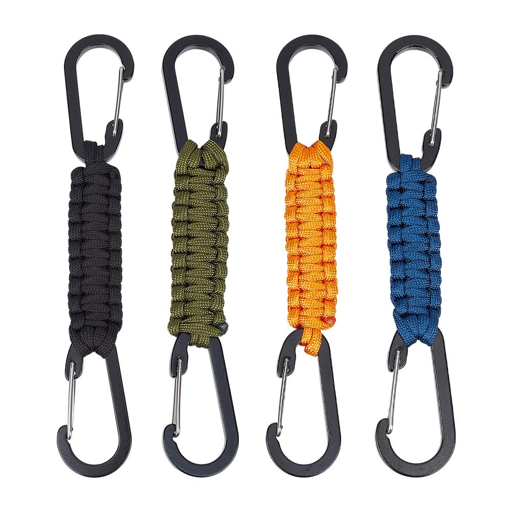 GOMAKERER 4 piezas 4 colores pinzas de seguridad para collar de perro, collar de arnés para perro de poliéster, conector de correa, clip de collar de garras resistente para mascotas