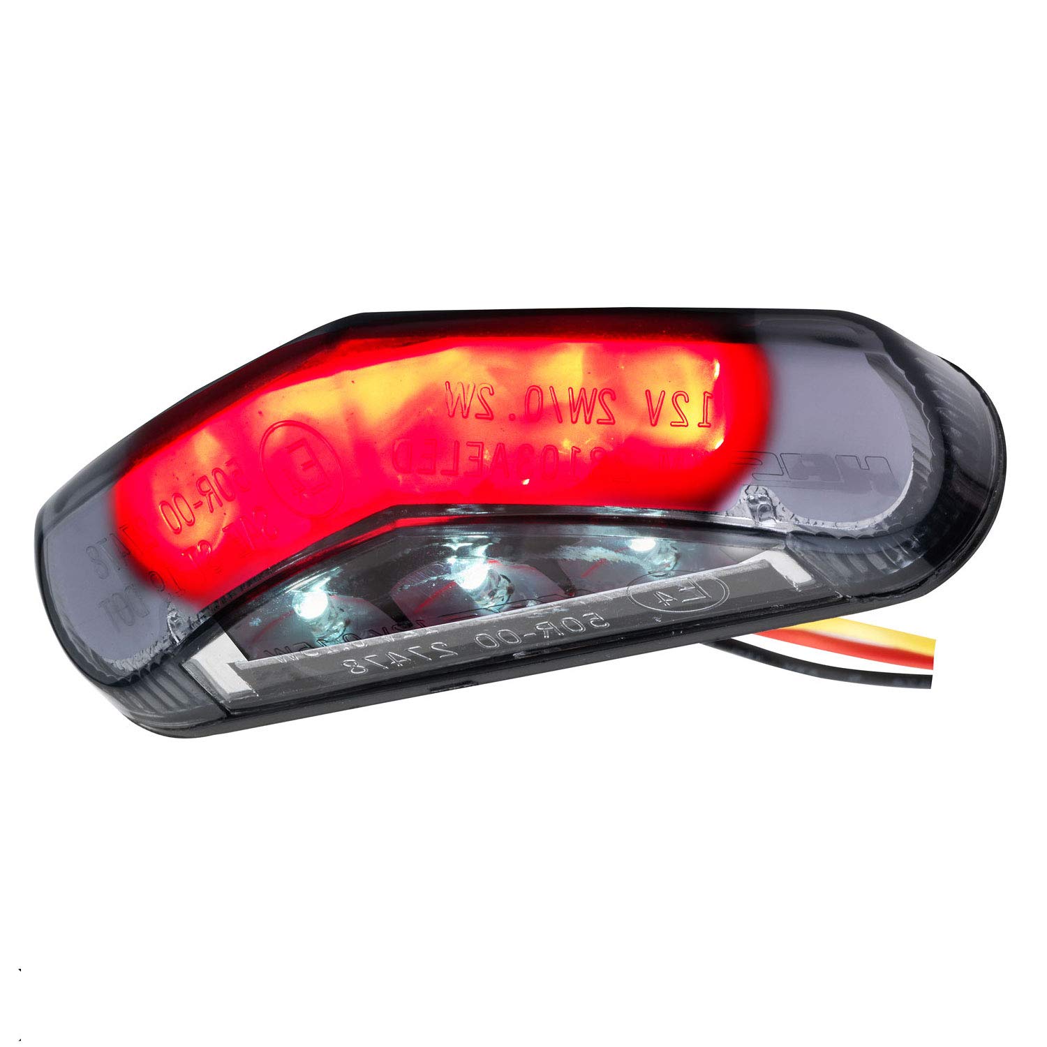 Éclairage Plaque Immatriculation LED Homologué E - Pour Moto, Quad - IP67 Étanche - Noir 12V