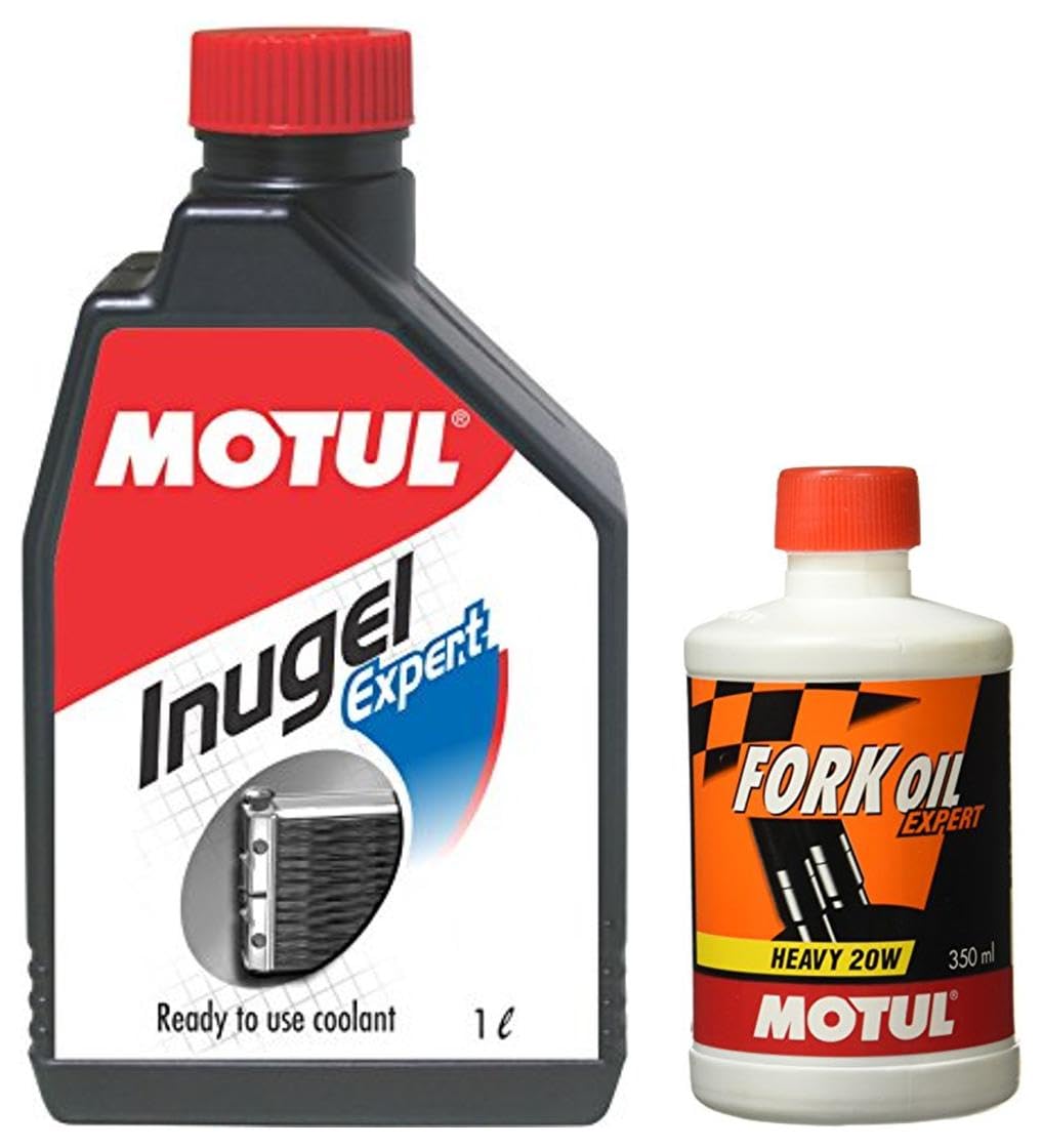 Motul Inugel Expert Coolant (1 L) & SP001 Fork Oil Expert 20W For