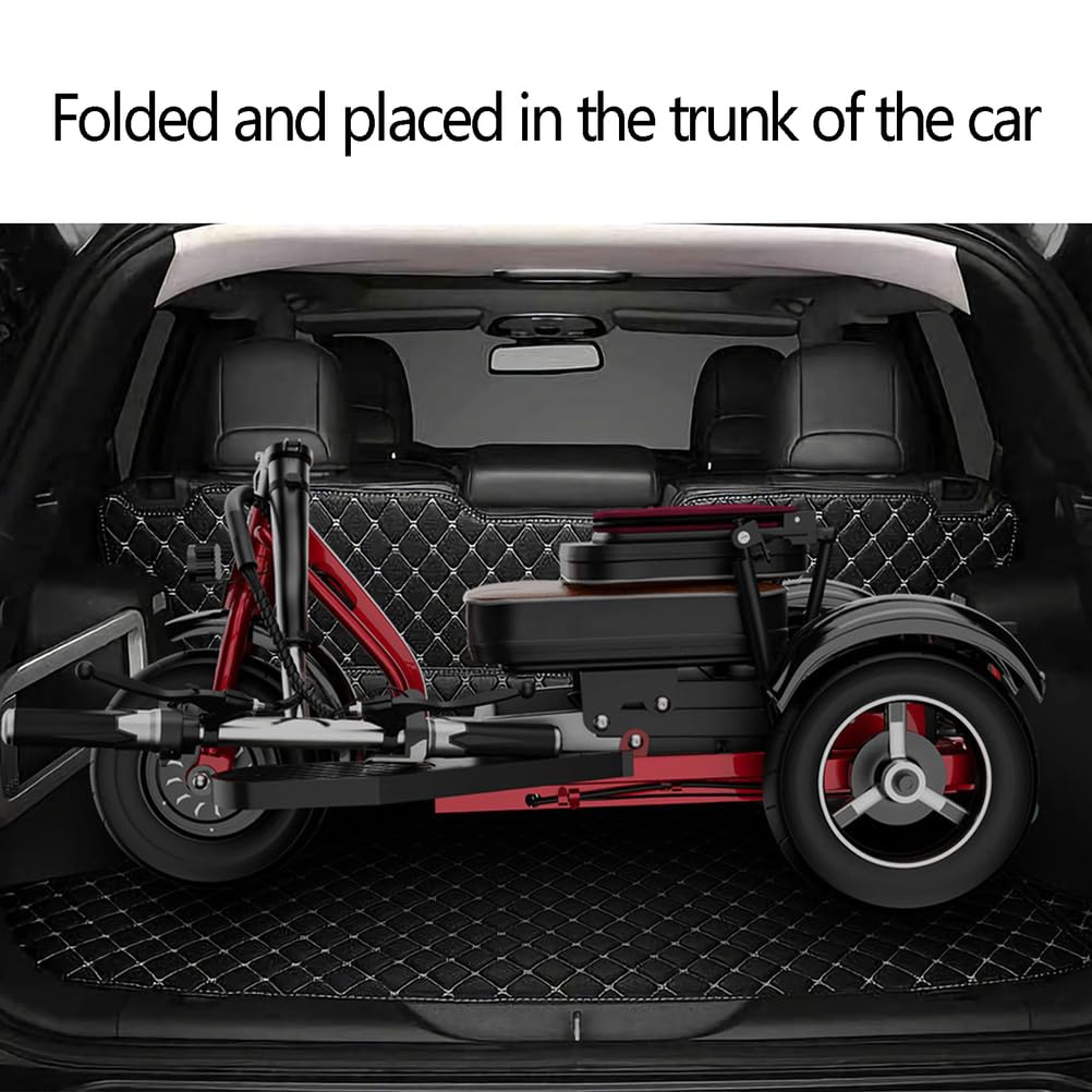 Patinete de movilidad – Plegable de 3 ruedas ligero con asiento cómodo y bolsa de almacenamiento – Portátil y estable para usuarios mayores y discapacitados