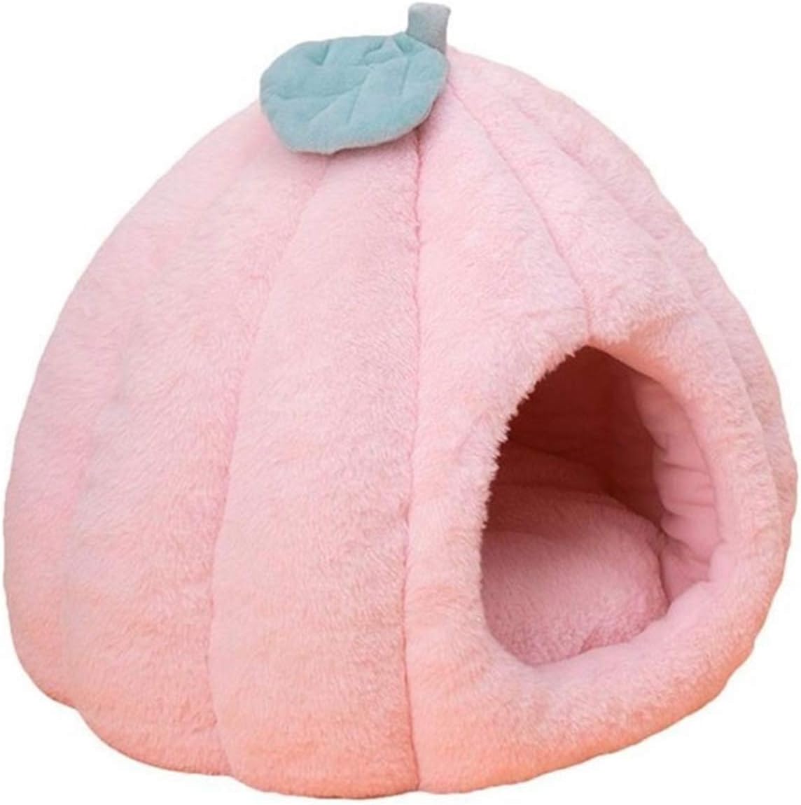 Pet Beds Pet Dog House Cat Tent Kennel Warm Pet Cave House Soft Velvet Sleeping Mat Kitten Puppy Cozy Bed for Small Medium Dogs (Color : Brown, Size : Medium) (Pink Large) (Pink Large)