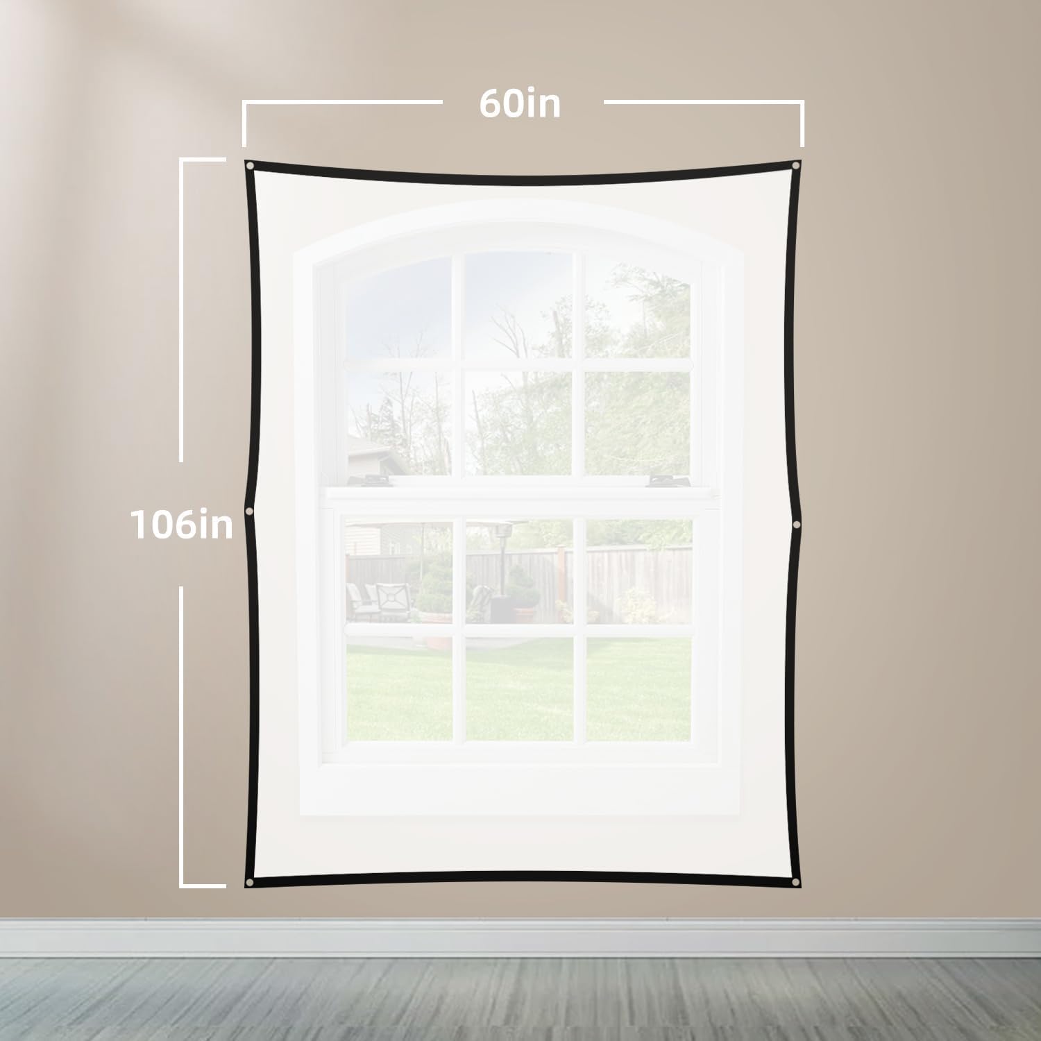 60"x106" Holographic Projector Rear Projection Screen: Decorative Door and Window Film Double-Sided Projection Video Screen, Window Wonderland, Used for Halloween and Christmas Movie Night